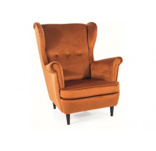 Fotel uszak Lord Velvet Cynamonowy