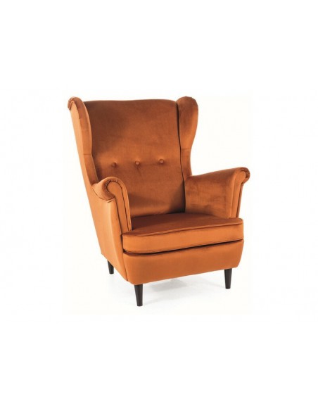 Fotel uszak Lord Velvet Cynamonowy