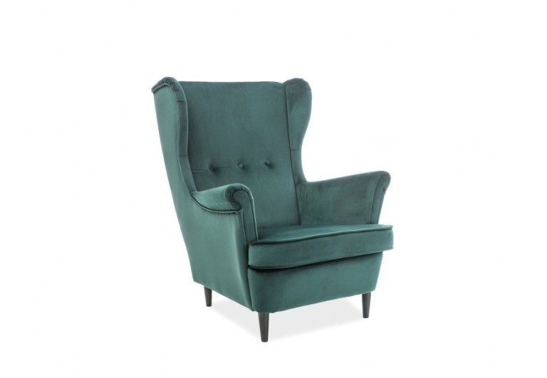 Fotel uszak Lord Velvet Zielony