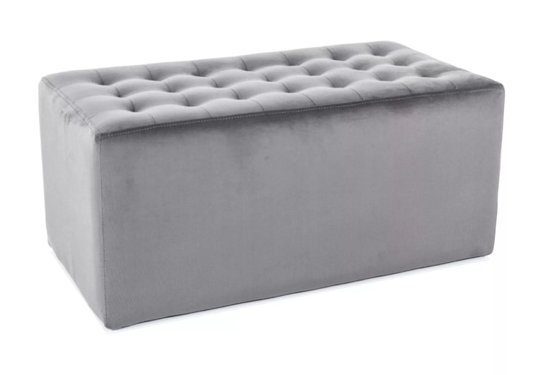 Pufa prostokątna Lori 2 Velvet Szara