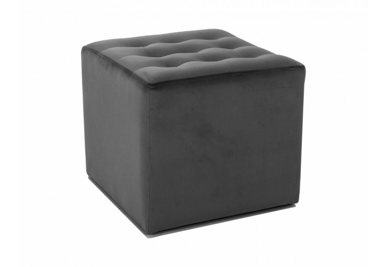 Pufa kwadratowa Lori Velvet Czarny