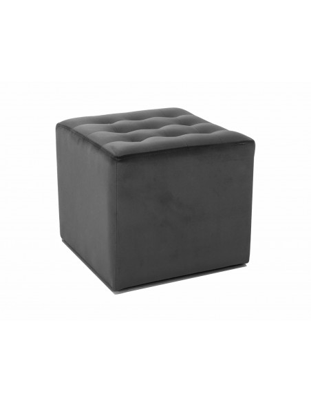 Pufa kwadratowa Lori Velvet Czarny