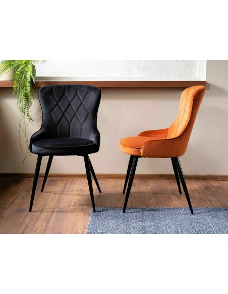 Krzesło Lotus Velvet Czarne