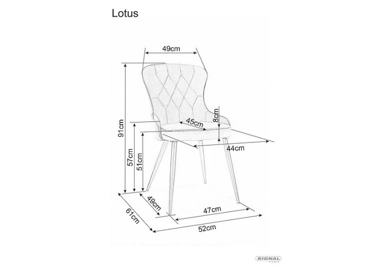 Krzesło Lotus Velvet Czarne