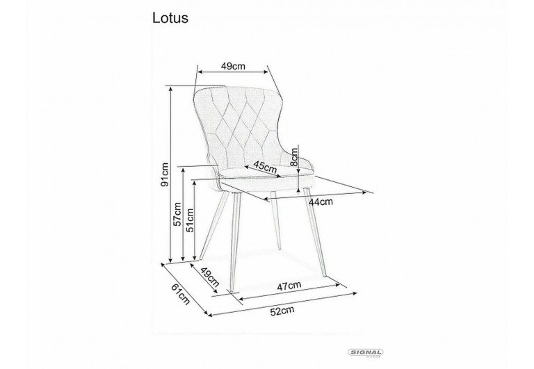 Krzesło Lotus Velvet Szare