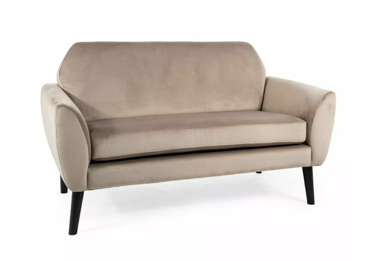 Sofa 2os Mena Velvet Ciemny Beż