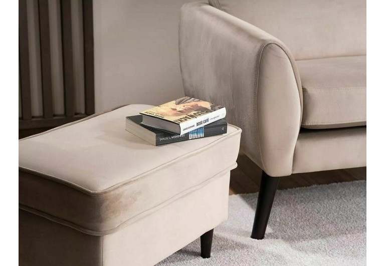 Sofa 2os Mena Velvet Ciemny Beż