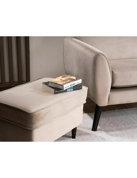 Sofa 2os Mena Velvet Ciemny Beż