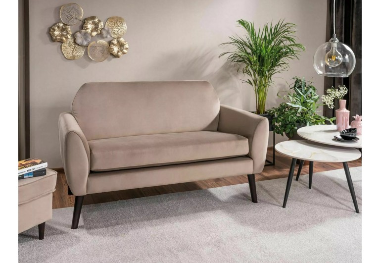 Sofa 2os Mena Velvet Ciemny Beż