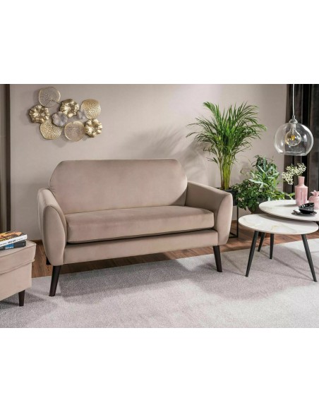 Sofa 2os Mena Velvet Ciemny Beż