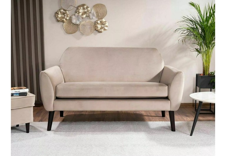 Sofa 2os Mena Velvet Ciemny Beż