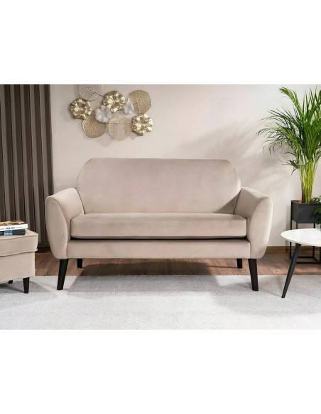Sofa 2os Mena Velvet Ciemny Beż