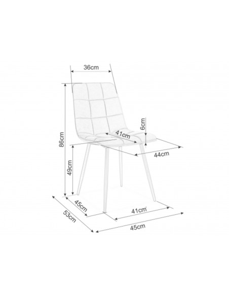 Krzesło Mila D Velvet Szare