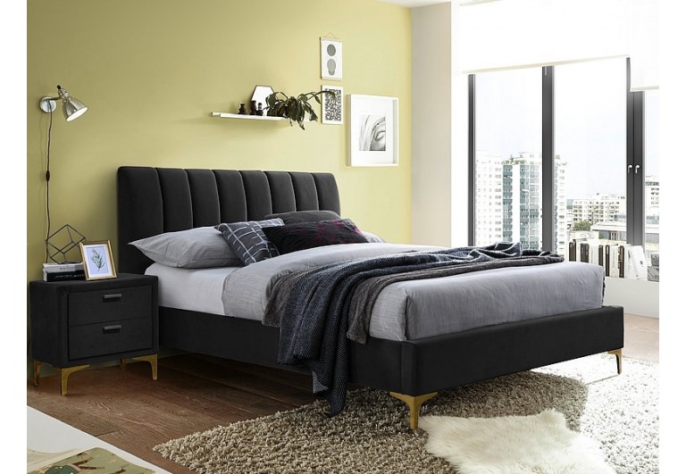 Łóżko Mirage 160 Velvet Czarne