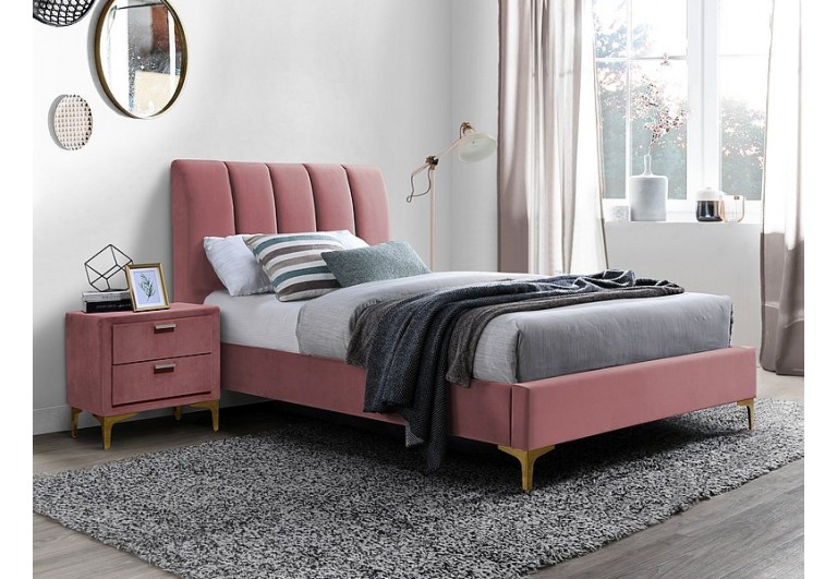 Łóżko Mirage 90 Velvet Różowe