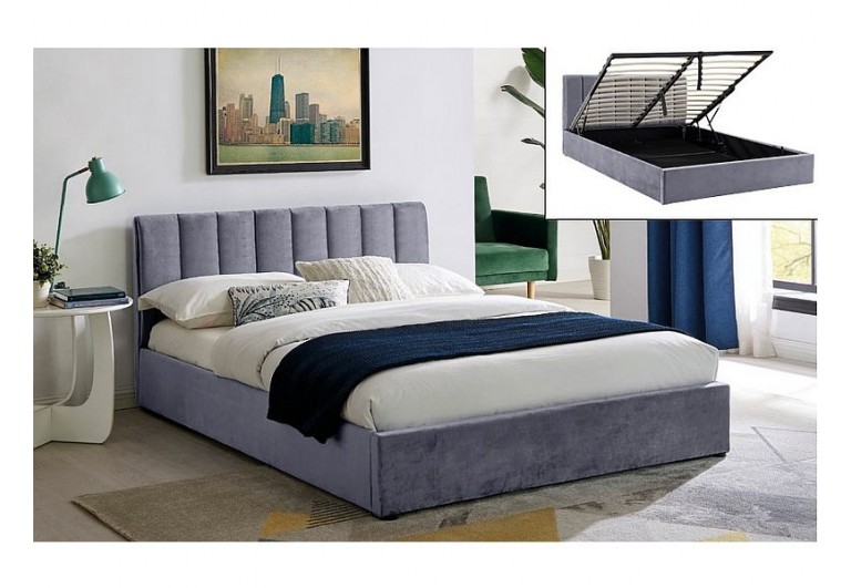 Łóżko 140 Montreal Velvet Szare