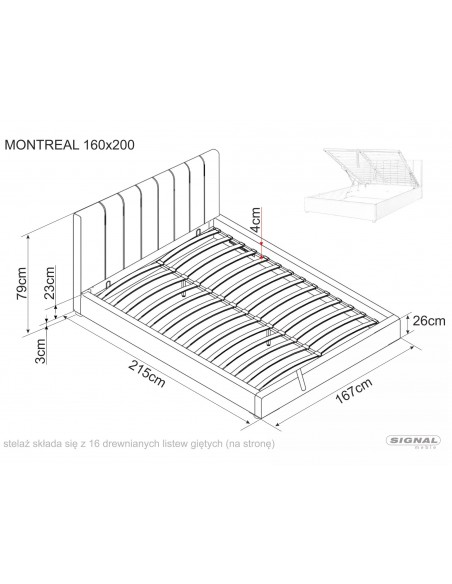 Łóżko 160 Montreal Velvet Szare