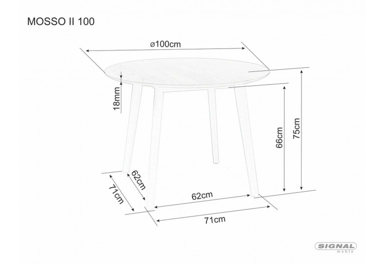 Stół okrągły 100 Mosso II Biały