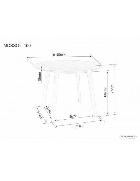 Stół okrągły 90 Mosso II Dąb