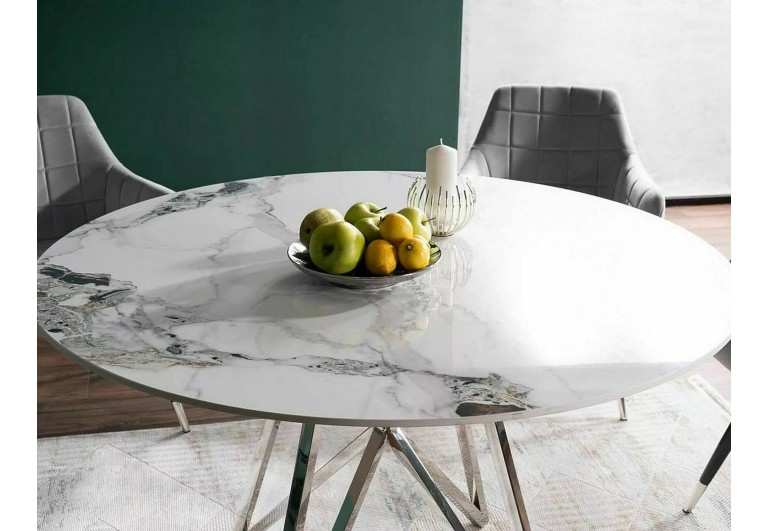 Stół okrągły 120 Murano Biały Połysk