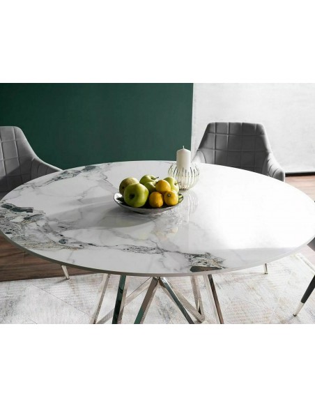Stół okrągły 120 Murano Biały Połysk