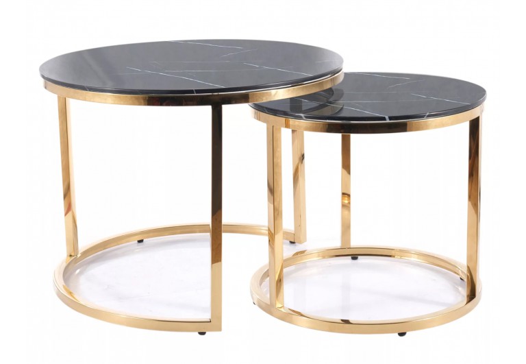 Zestaw ław okrągłych Muse Czarno Złote