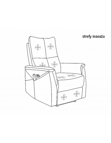Fotel rozkładany Neptun z funkcją masażu Jasny Szary