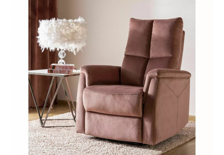 Fotel rozkładany Neptun Velvet Różowy