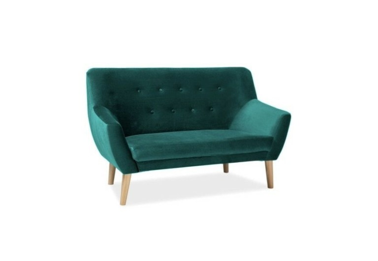 Sofa Nordic 2os Velvet Zielony