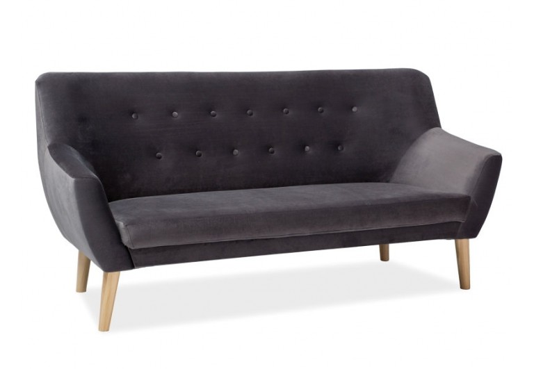 Sofa Nordic 3os Velvet Szara