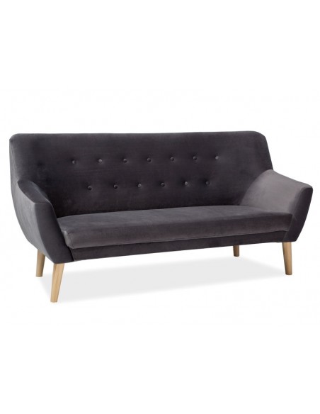 Sofa Nordic 3os Velvet Szara