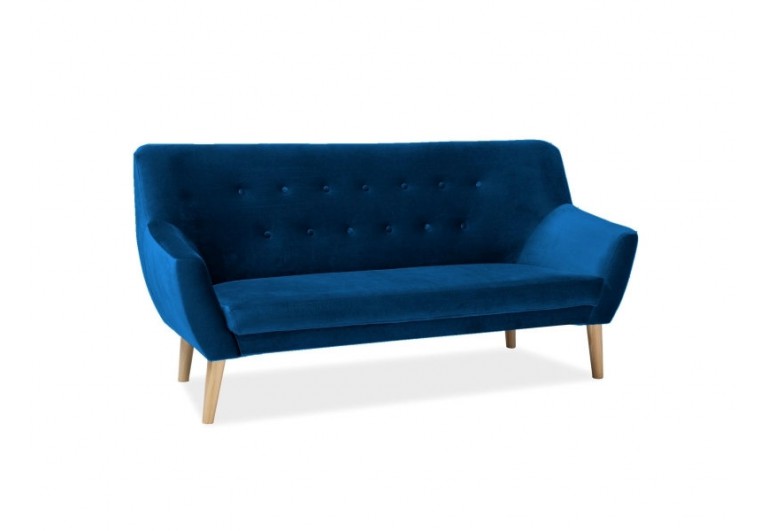 Sofa Nordic 3os Velvet Granatowa