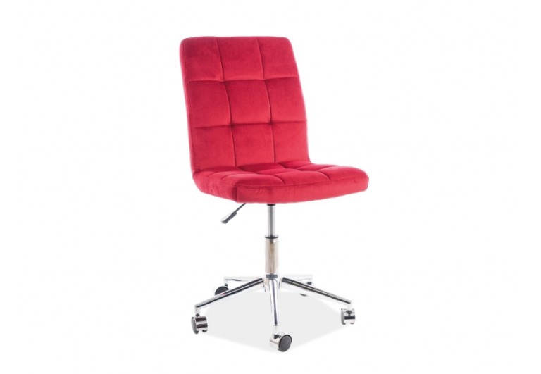 Fotel Obrotowy Q-020 Velvet Bordowy