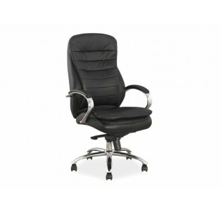 Fotel obrotowy Q-154 Skórzany Czarny