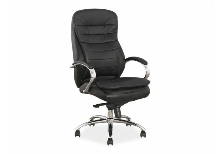 Fotel obrotowy Q-154 Skórzany Czarny