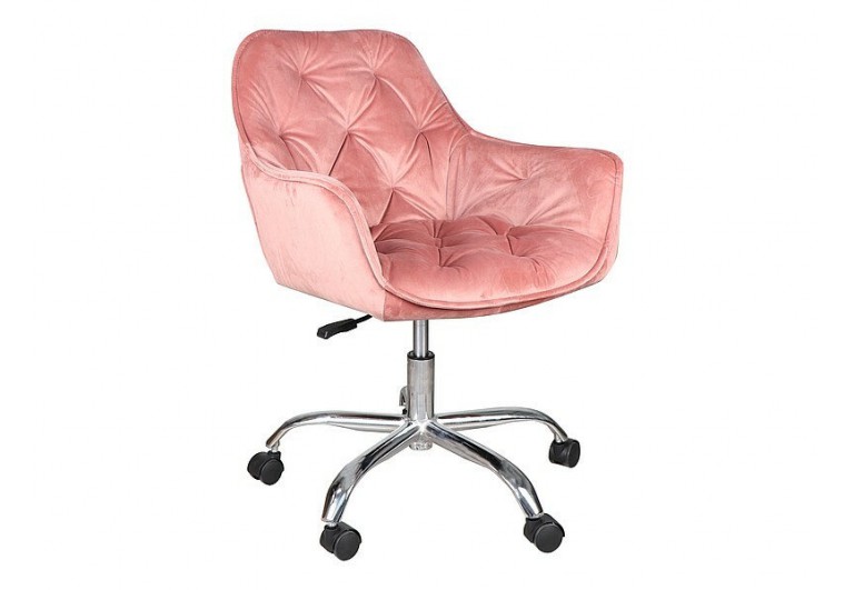Fotel obrotowy Q-190 Velvet Różowy