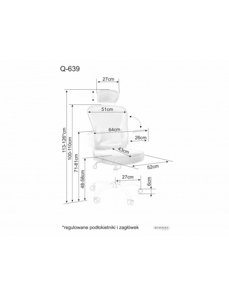 Fotel obrotowy Q-639 Szary