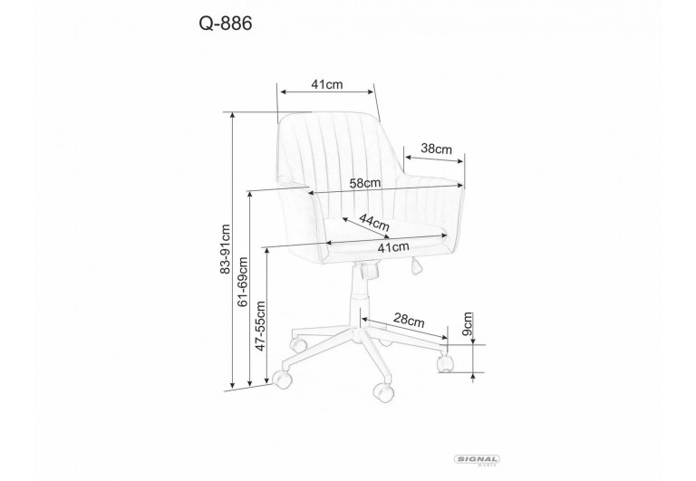 Fotel obrotowy Q-886 Velvet Jasny Szary
