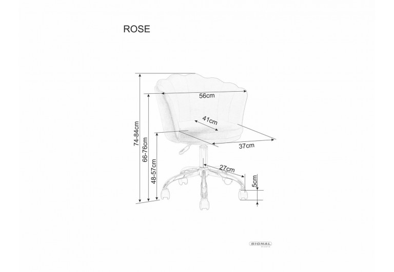 Fotel obrotowy Rose Velvet Różowy