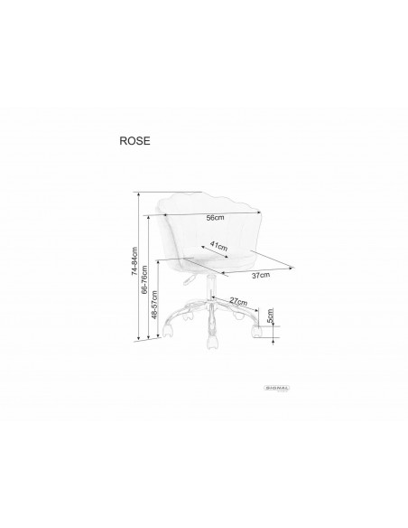 Fotel obrotowy Rose Velvet Szary