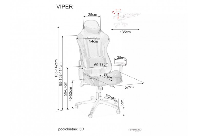 Fotel obrotowy Viper Czarno-Szary