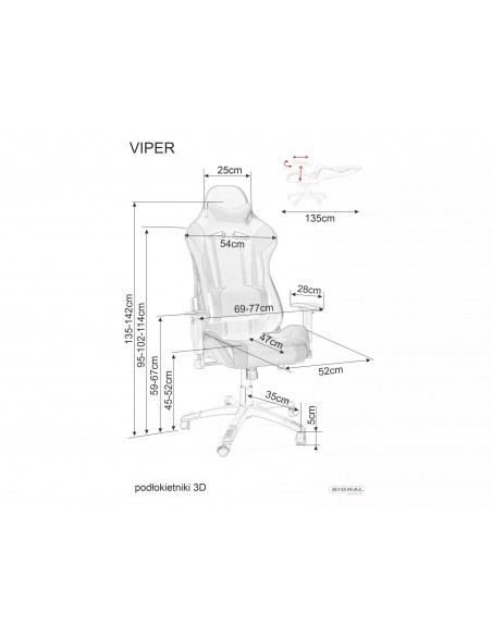 Fotel obrotowy Viper Czarno-Szary