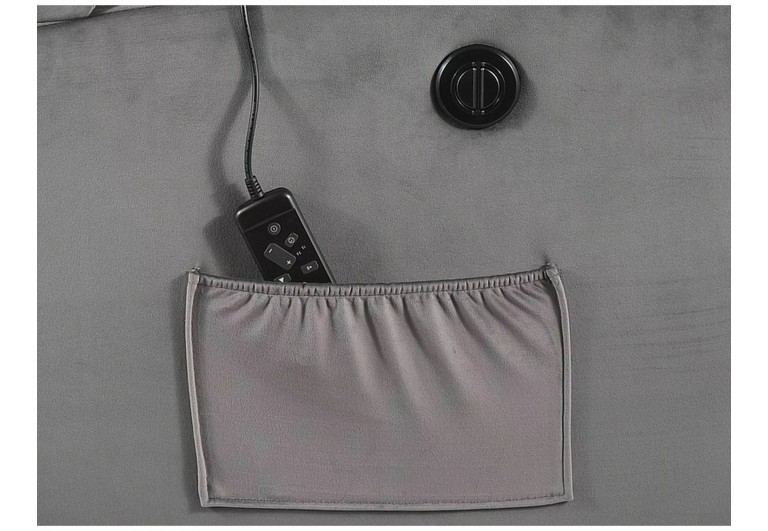 Fotel rozkładany Pegaz M Velvet z f. masażu Szary