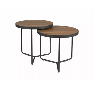 Zestaw 2 ław okrągłych Penelope Orzech