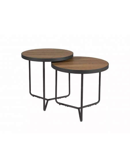 Zestaw 2 ław okrągłych Penelope Orzech