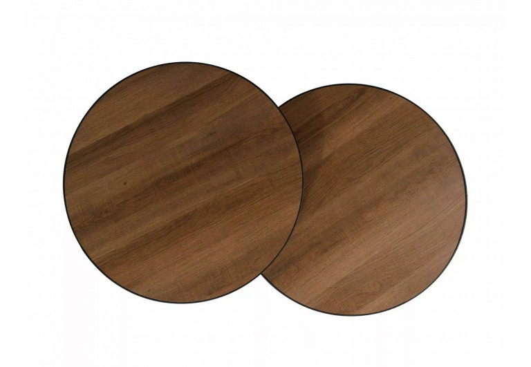 Zestaw 2 ław okrągłych Penelope Orzech