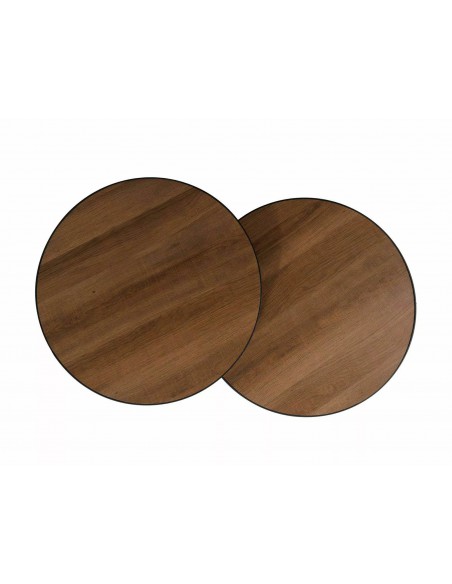 Zestaw 2 ław okrągłych Penelope Orzech