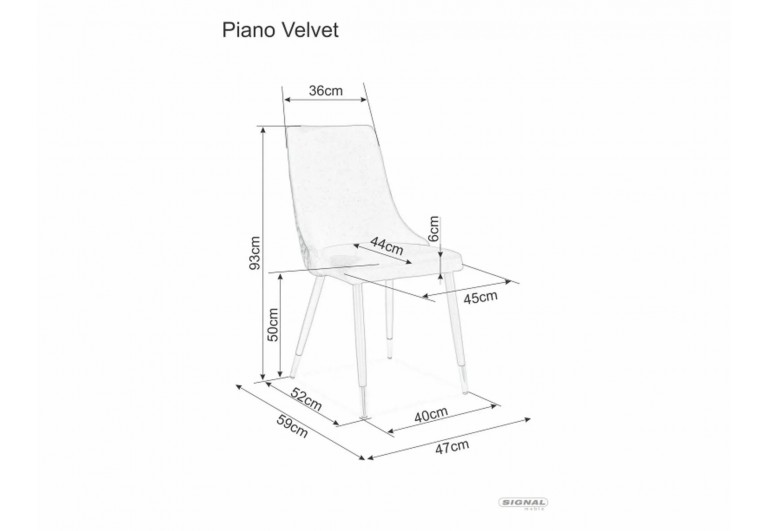 Krzesło Piano B Velvet Czarne