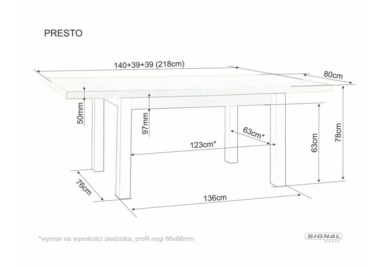 Stół rozkładany Presto