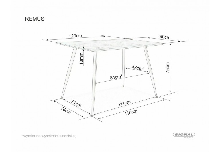 Stół 120 Remus Dąb-Czarny